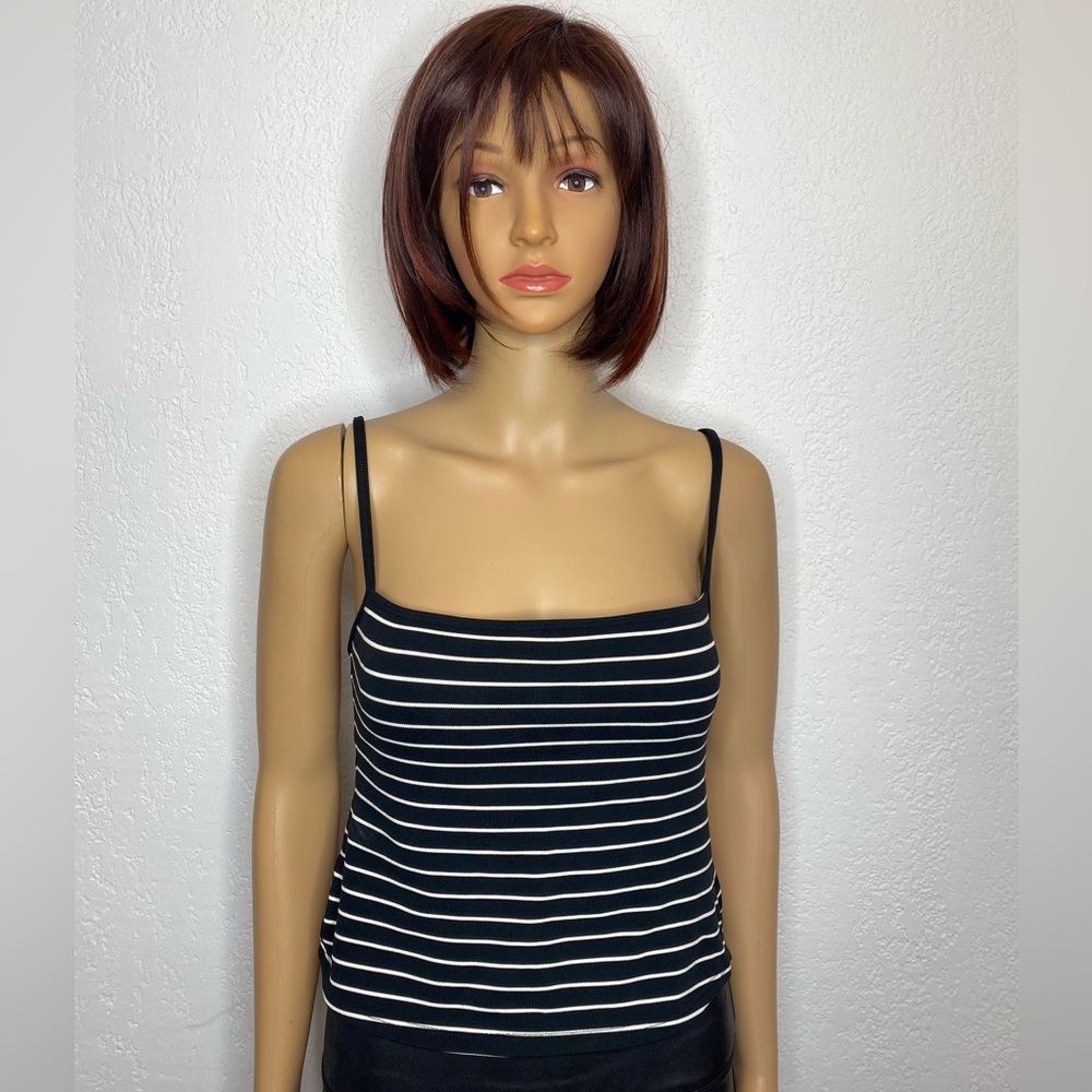 La Blanca Tankini Capri Swim Top Women’s Size 8 Black White Striped
